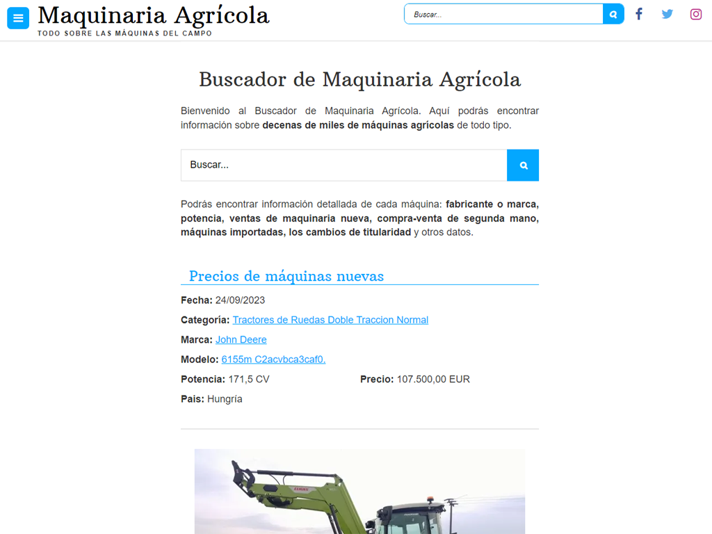 Explore Agricultural Machinery: Technical Data, Prices, and a Powerful PHP-MySQL System